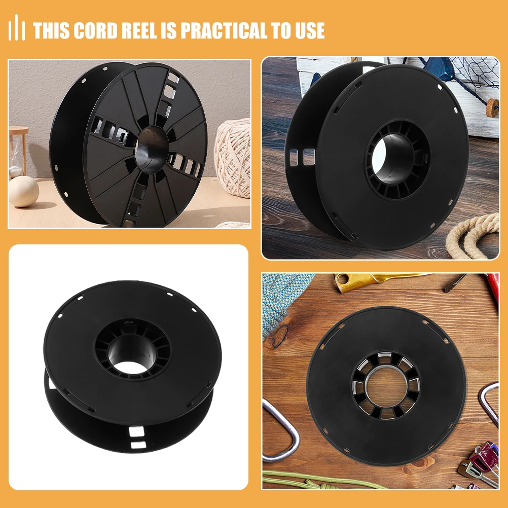 

3pcs Plastic Spool Extension Cord Reel Portable Wire Organizer Cable Roller Storage Lightweight Material Easy Winding