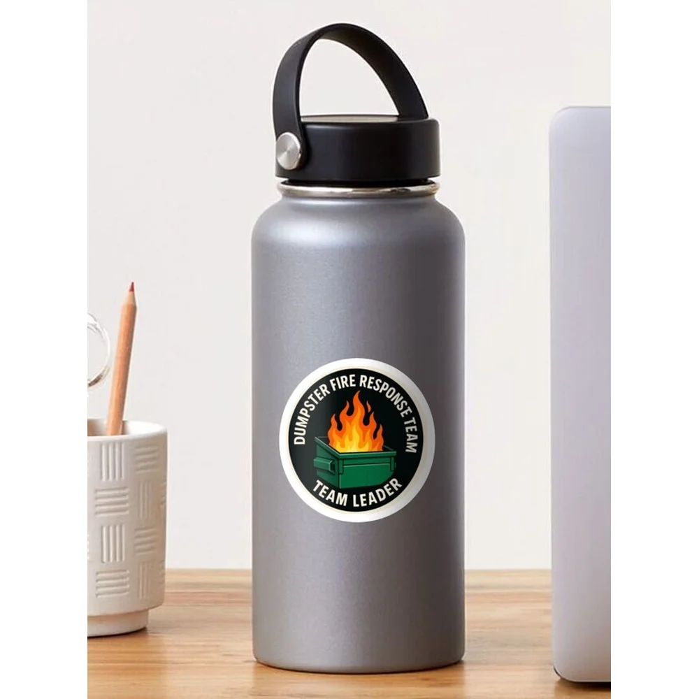 Dumpster Fire Response Team Sticker for Laptop Decor Bedroom Car Cute Cartoon Art Fashionable Public Suitcase