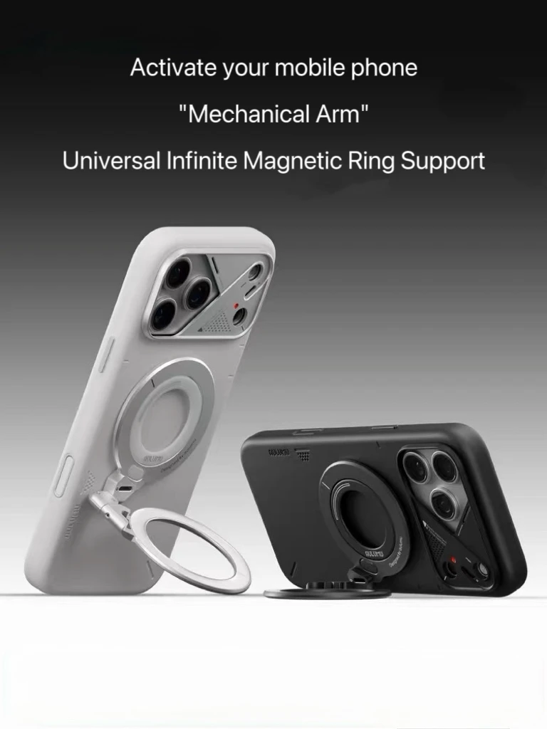 

AULUMU Dual-sided Magnetic Mobile Phone Stand with 360° Rotating Function and Foldable Camera Shooting Device Ring Clip.