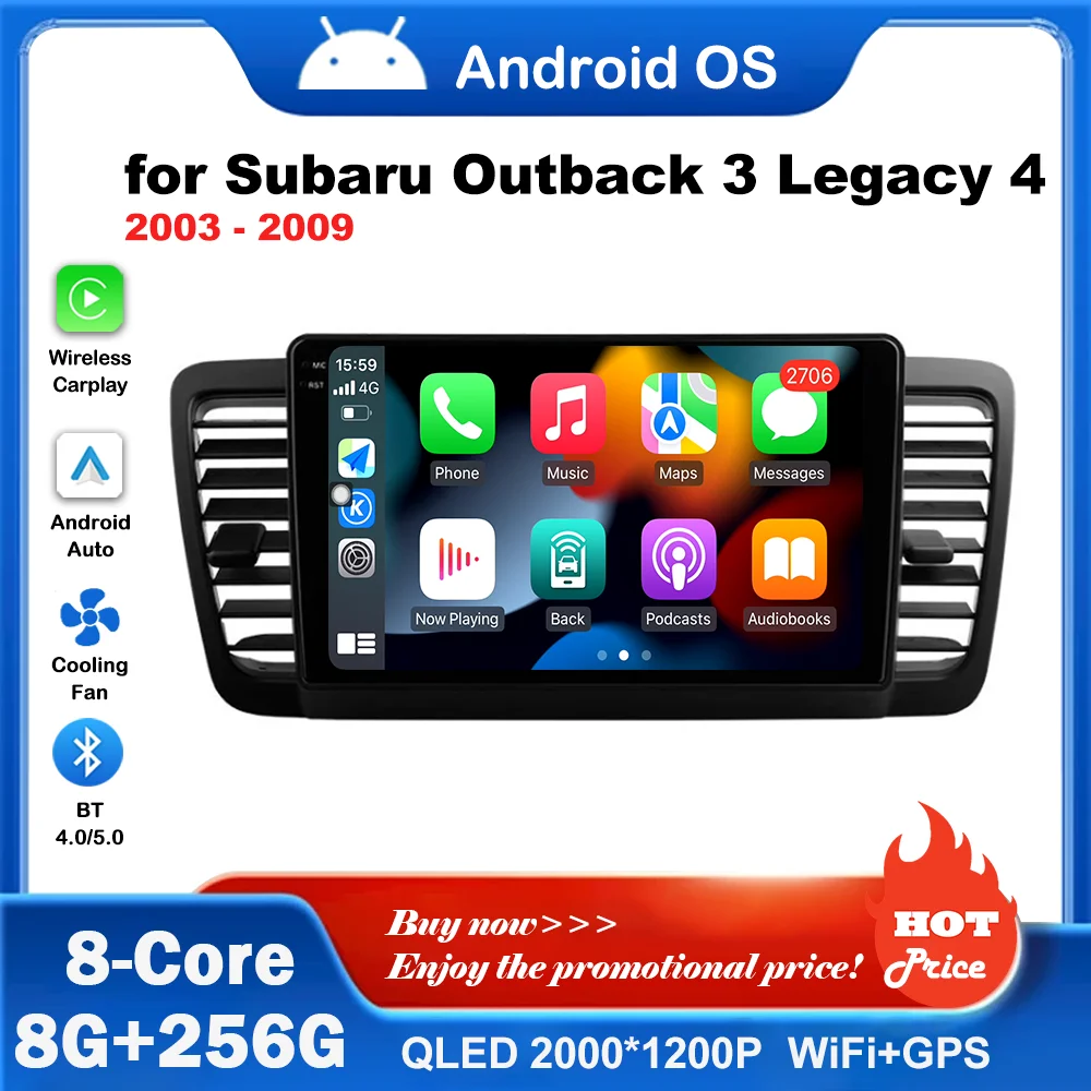 

9 '' LHD Android OS GPS Navi for Subaru Outback 3 Legacy 4 2003 - 2009 WiFi Carplay Car Radio Multimedia Player 4G Touch Screen