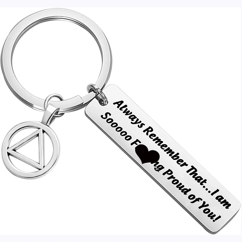 Sobriety Keychain Addiction Recovery Gift AA Alcoholics Anonymous Keyring New Beginnings 12 Steps Gifts