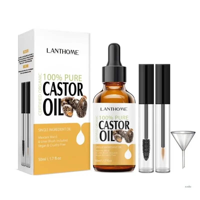 LANTHOME Organic Castor Oil Eyelashes Growth Oil Serums Castor Oil Eyelashes Growth Essential Oil Nourishing Enhancer Serums