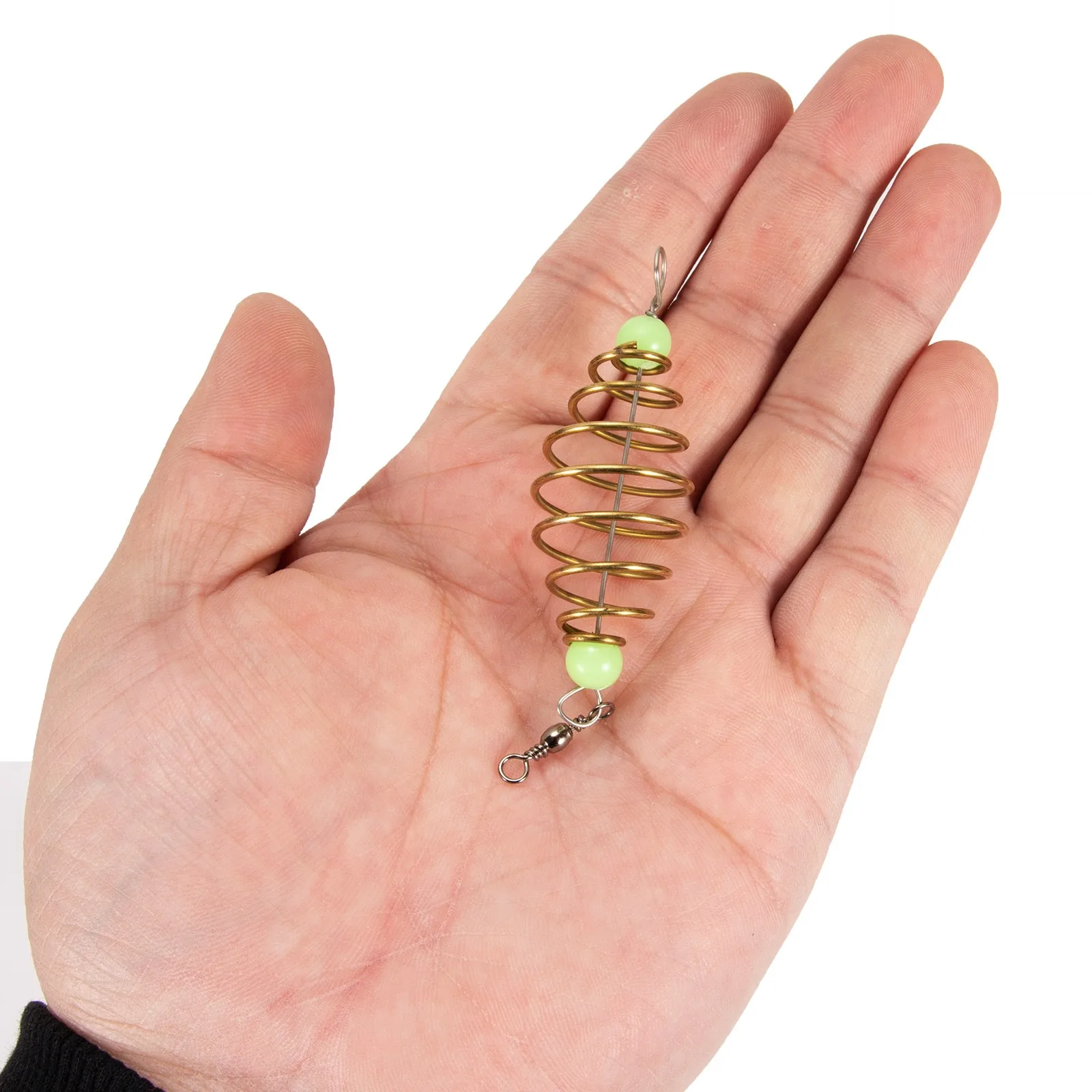 10 قطعة وحدة تغذية صيد سمك الشبوط المضيئة ، قاذف طعم سمك السلور ، قفص طعم تغذية الصيد الربيعي ، طعوم قفص سلة أسماك البلمة