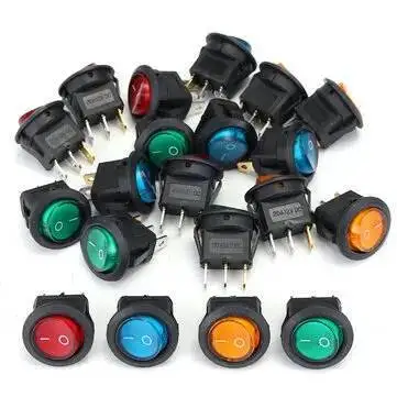 5 قطعة Led نقطة ضوء 12V دراجة نارية سيارة قارب السيارات جولة على/قبالة الروك التبديل تبديل 3 دبابيس جولة زر SPST