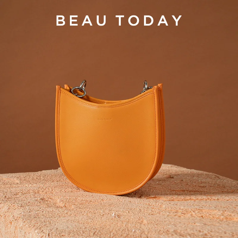 

BeauToday Shoulder Handbags Women Genuine Cow Leather Hand Carry Simple A​rc Profile Female Shoulder Messenger Bags 61020