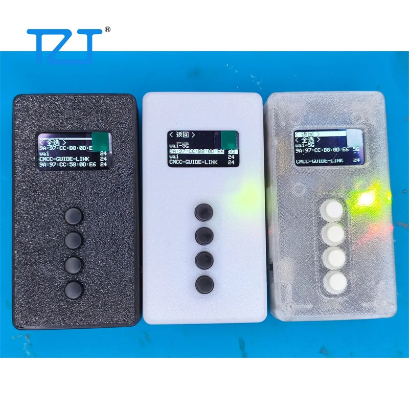 TZT Black/White/Semi-transparen Mini 5G/2.4G Dual Band WiFi Tester BW16 Development Board WiFi Module with 0.96-inch OLED Screen view 4