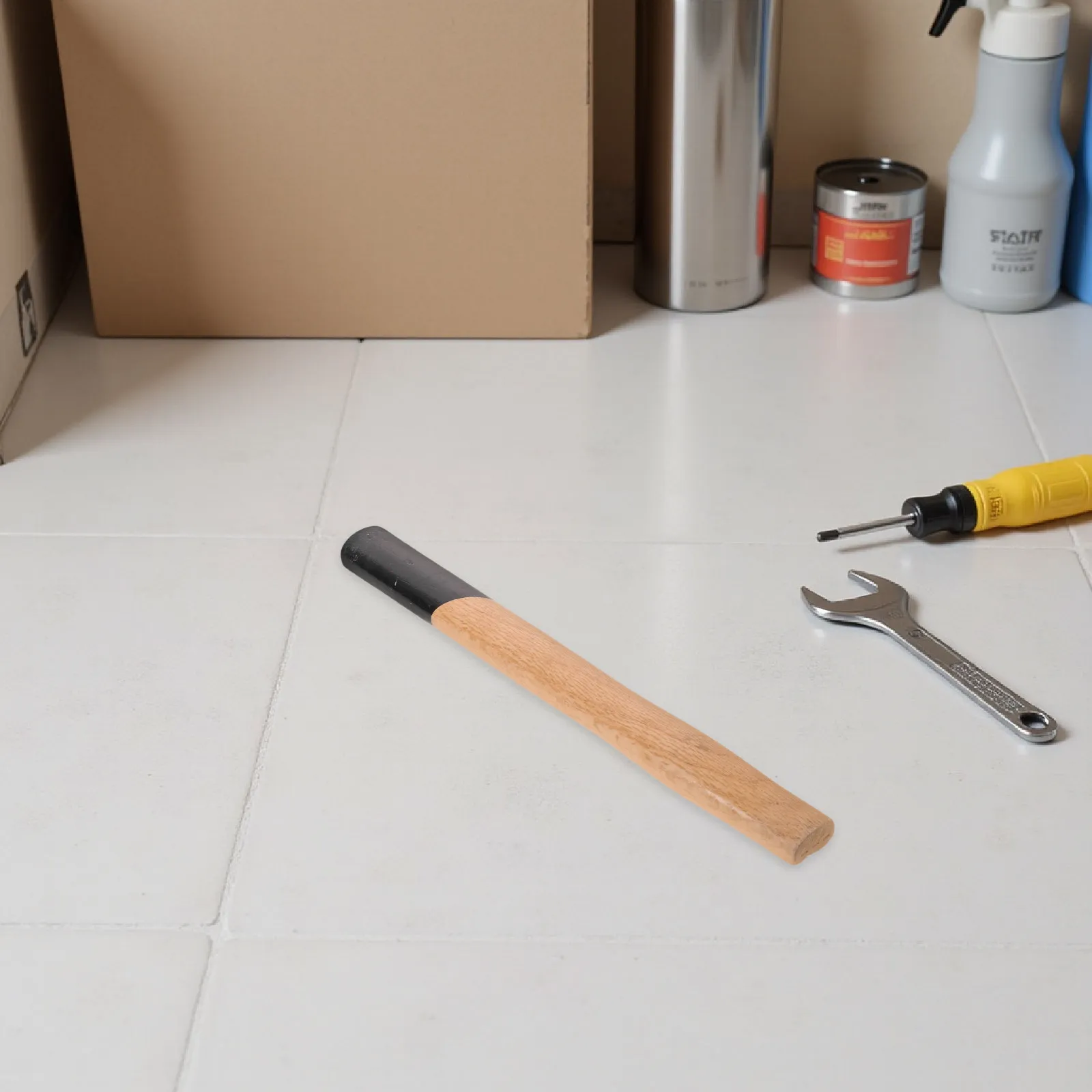 Round Head Hammer Handle Replacement Wood 15 Inch Octagonal Hardwood Grip for Masonry Sledge Ball Peen Heavy Duty Repair