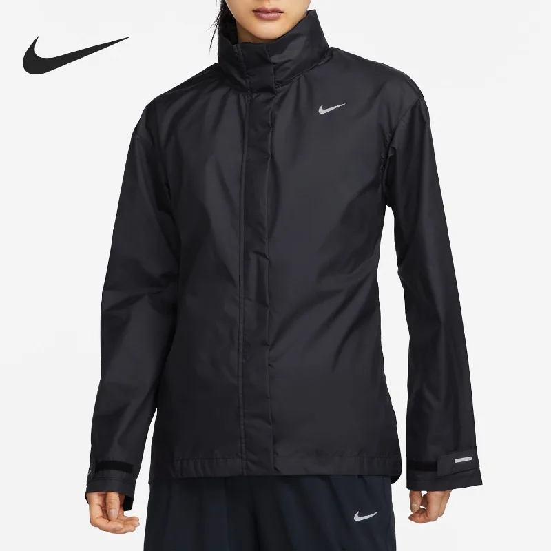 Nike Woven Longline Thin Windbreaker Spring Autumn Oversized Layer Daily Walking Outer CoatFB7452-010 1PCS