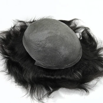 Topunique TJNG 0.03-0.04mm 6 Inç Süper Ince Cilt Erkek Peruk İnsan Saç Sistemi Erkekler Için Protesis Kılcal Hombre Pelo Humano