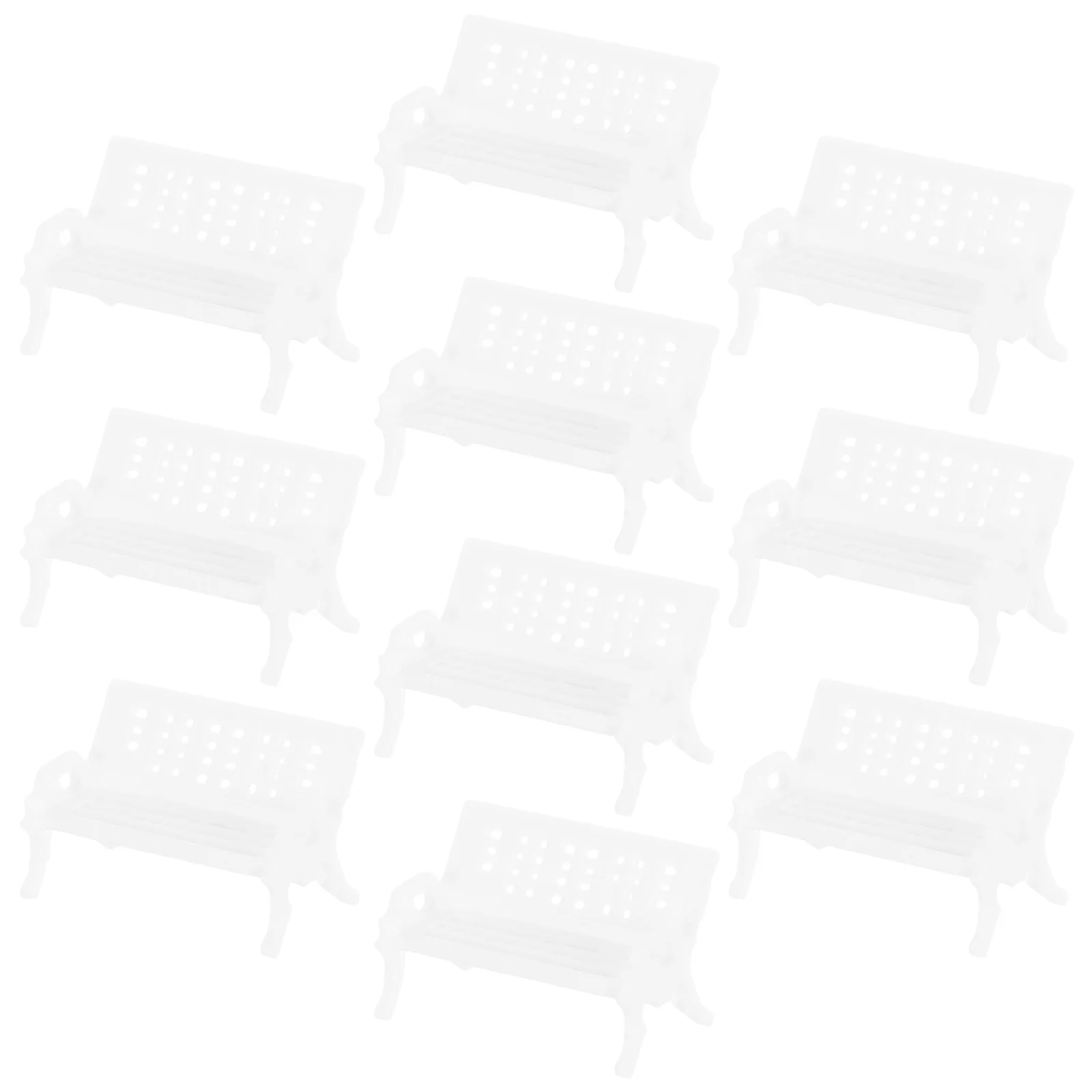 Mini chaise en plastique, banc de parc, petite fauteuil léger et Durable pour décoration de meubles miniatures, canapé Miniature, 5 pièces