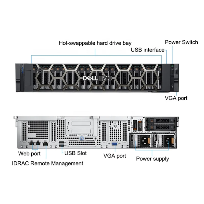 Dells-servidor EMC Poweredage R750, R750XS, R760, almacenamiento en la nube, servidor de montaje para base de datos ERP, sistema informático, venta al por mayor