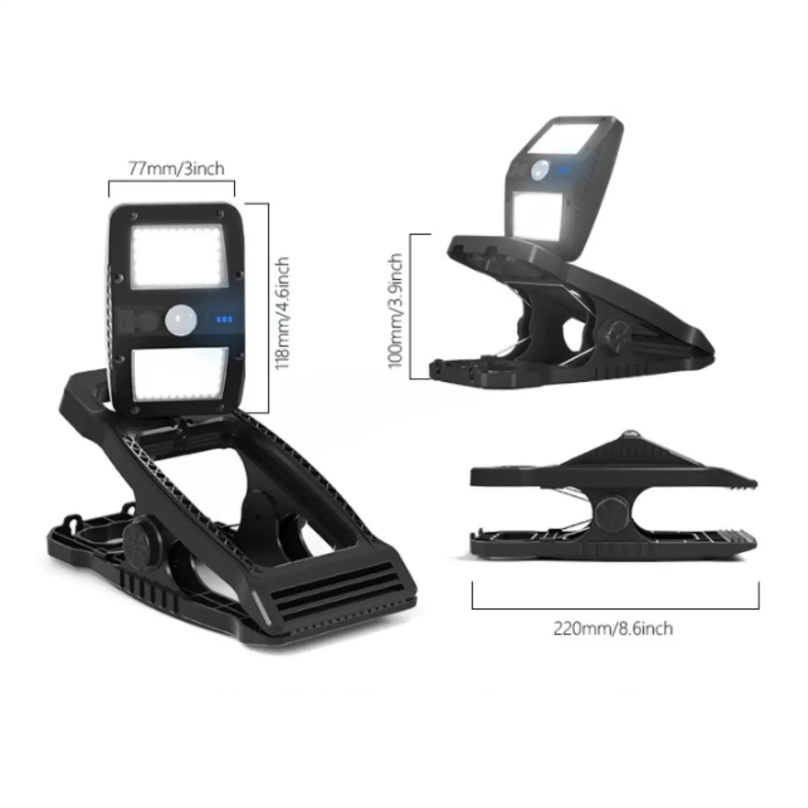 Sun-Powered Clip Lamp on Light Easy Installation Sun-Powered Clip Lamp Light Waterproof for Campers, Garden, Balcony, Camping