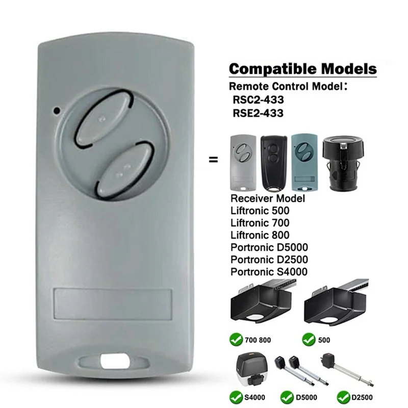 Hoge Kwaliteit-Garagedeuropener Voor ECOSTAR RSC2 RSE2 433Mhz Afstandsbediening Voor ECOSTAR RSC2-433 RSC2-433 Elektrische Poort Keyfob