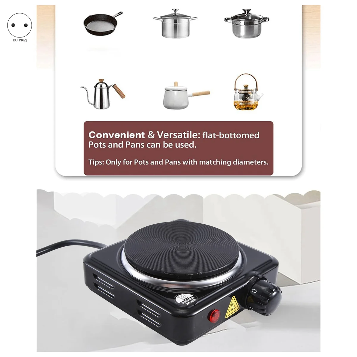 

500W Hot Plate for Candle Making Kits for Adults Beginners, Electric Hot Plate for Candle Wax Melting EU Plug