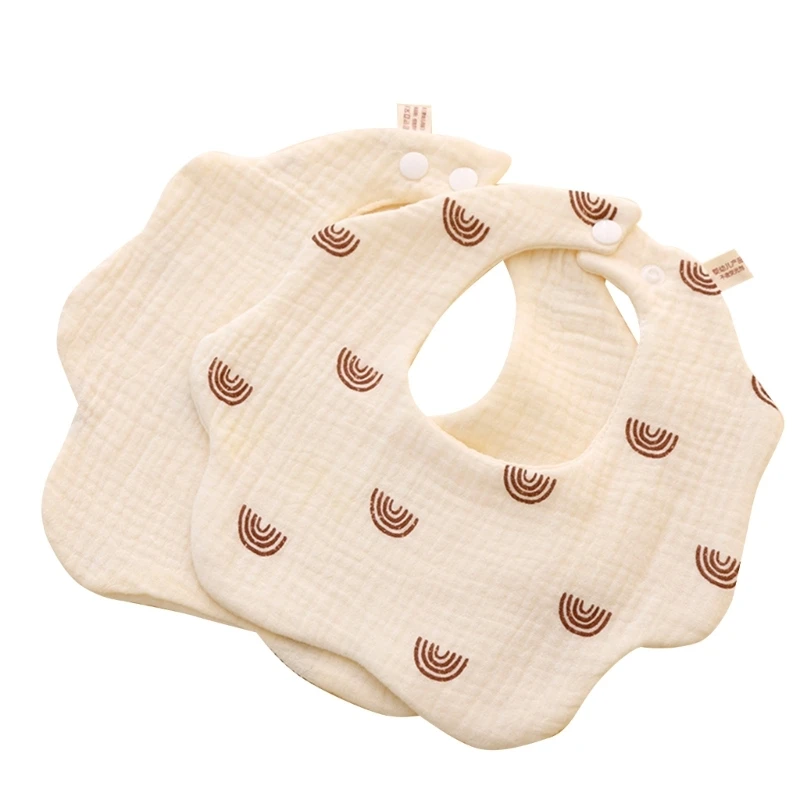 Breathable Cotton Bib Newborn Neck Towel High Absorb Teething Bib 360°Round Bib