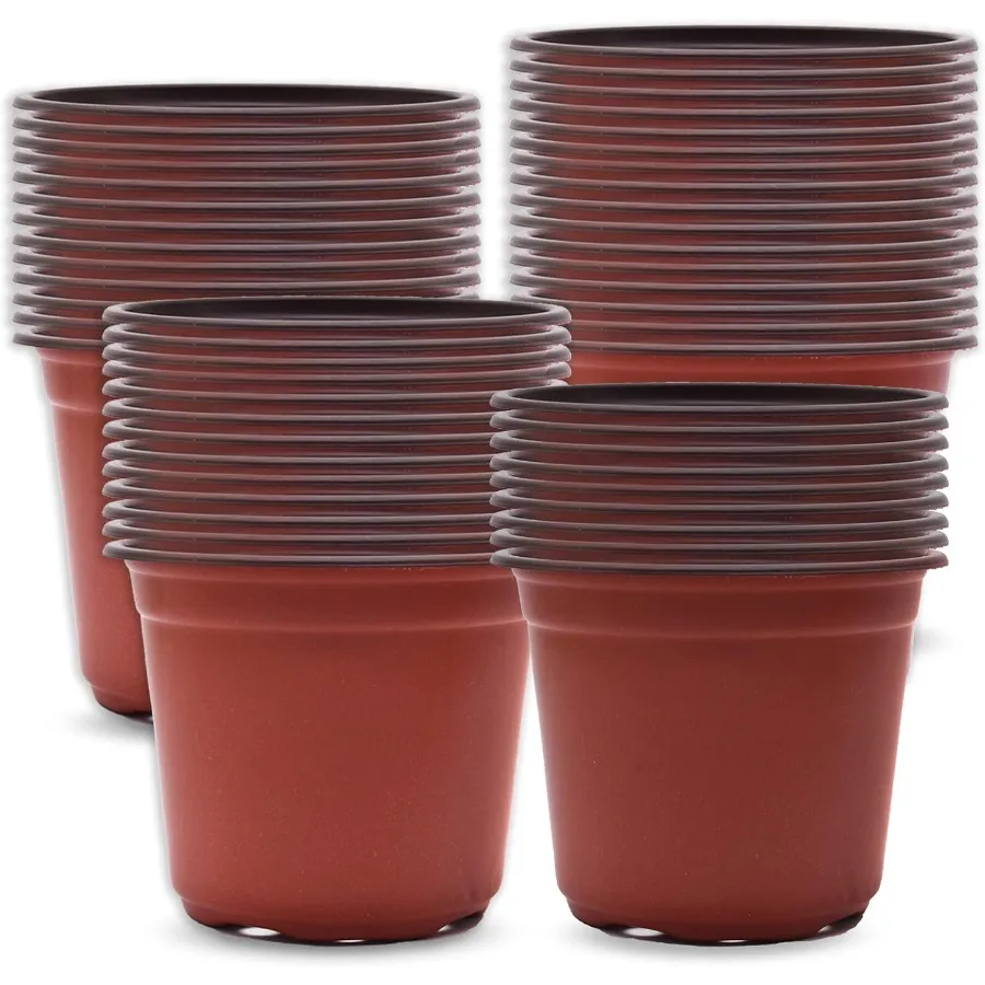 

6.3 Inch Nursery Pot Seedling Pot Plant Container Seed Starting Pots Multipurpose Plastic Pots 100 Packs
