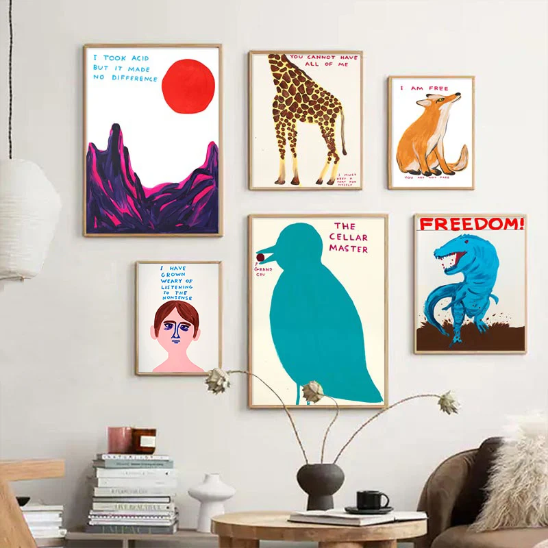 Funny David Pope Posters Humorous Absurd Wall Art Picture Canvas Prints Painting Home Decor for Bedroom Dorm Living Room Hallway