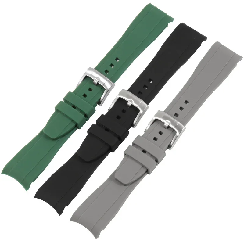 Arc Interface Rubber Strap 18 20 22mm Black Gray Green Bracelet Replacement Belt For Male And Women Soft Silicone Wristband