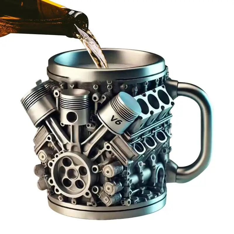 Engines Drinking Cup Reusable Car Engines Cocktail Mug Funny Stein Drinkware Portable Home Aesthetic Decoration for Kitchen