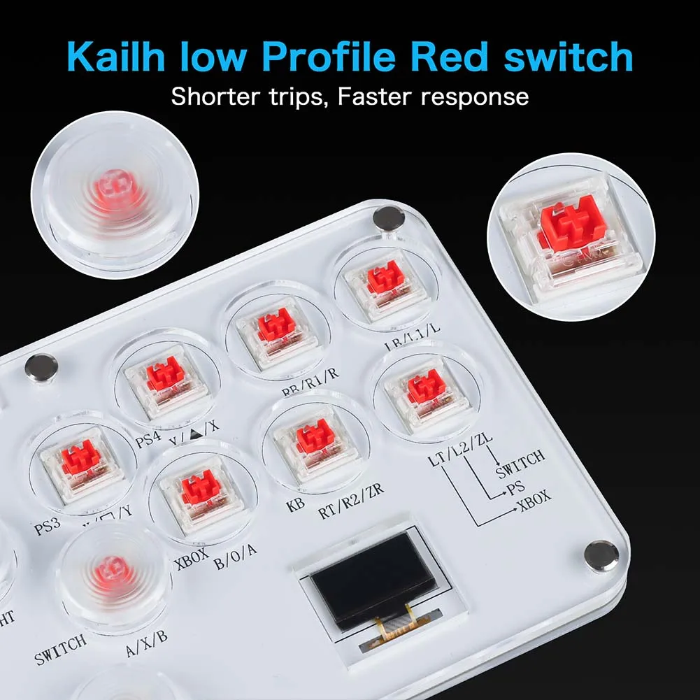 

Arcade Joystick 12Keys All-Button Leverless Controller Fight Sticks RGB Keyboard Arcade Stick Controller for PC/PS4/PS3/Switch