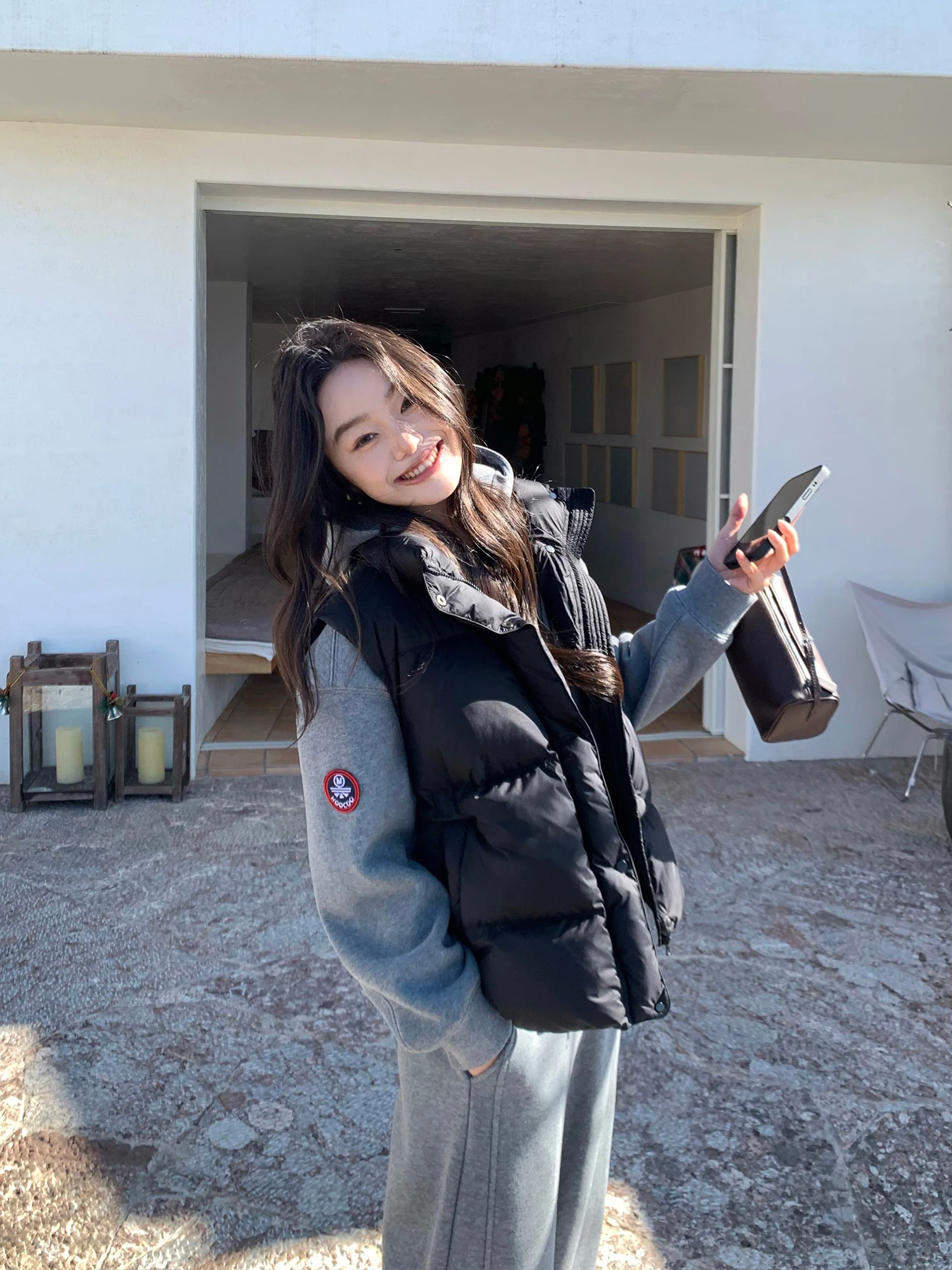 

Pusumede Casual Sle Women's down Jaet 90% White Du down Vest Lightweight Warm Svel Layering Outerwear