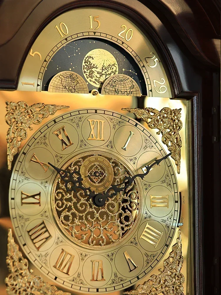 Piso mecânico sala de estar casa villa relógio chinês retro o avô pêndulo