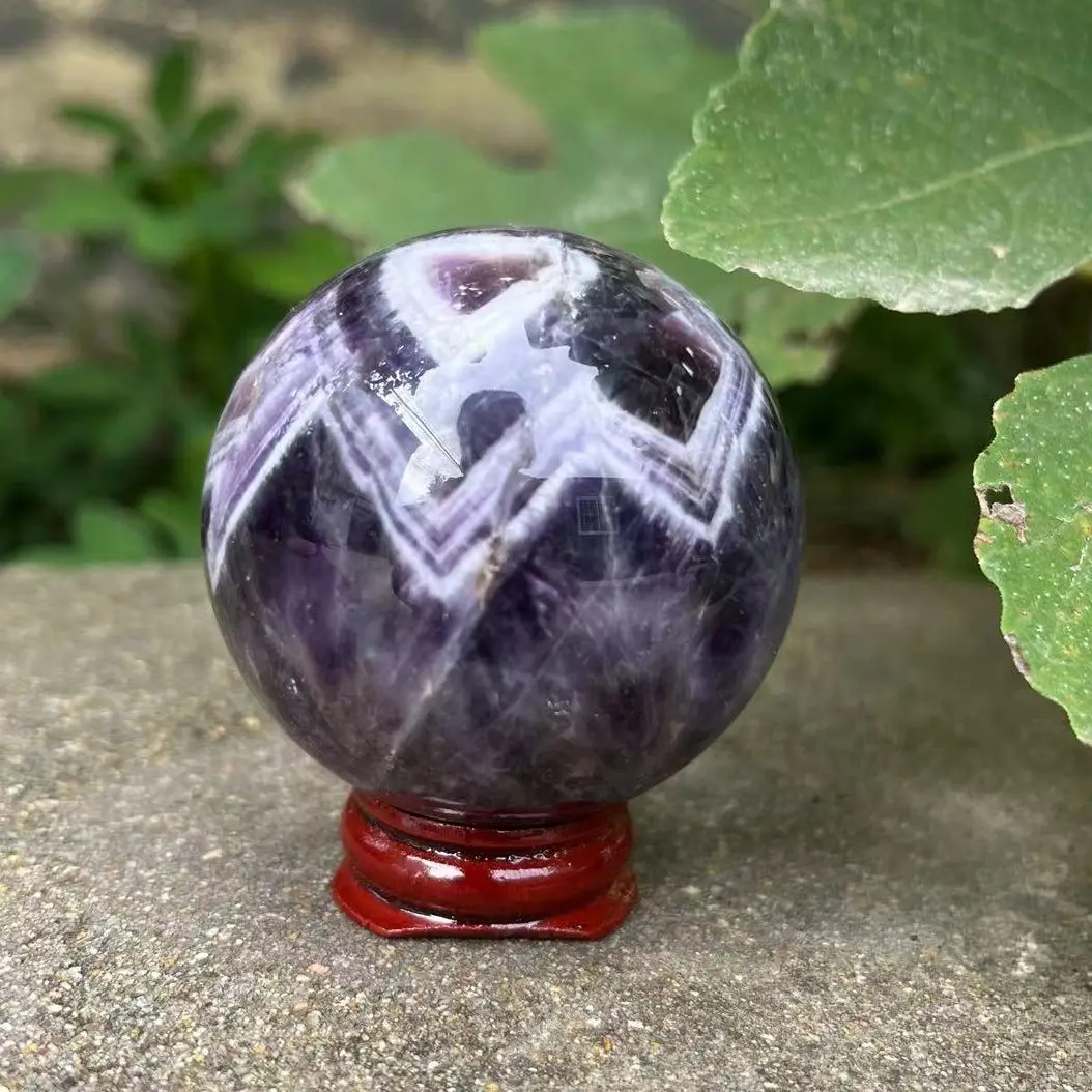 

55mm Natural Dream Amethyst Ball Polished Globe Massaging Ball Reiki Healing Stone Home Decoration