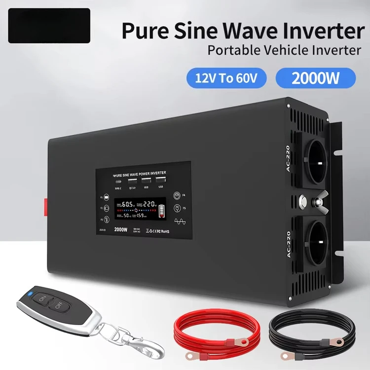 Off Grid Inverter 12V 24V 48V DC to AC Inversor 110V 220V 300W 1KW 2KW 2.5KW 3KW 5KW Pure Sine Wave Power Solar Inverter