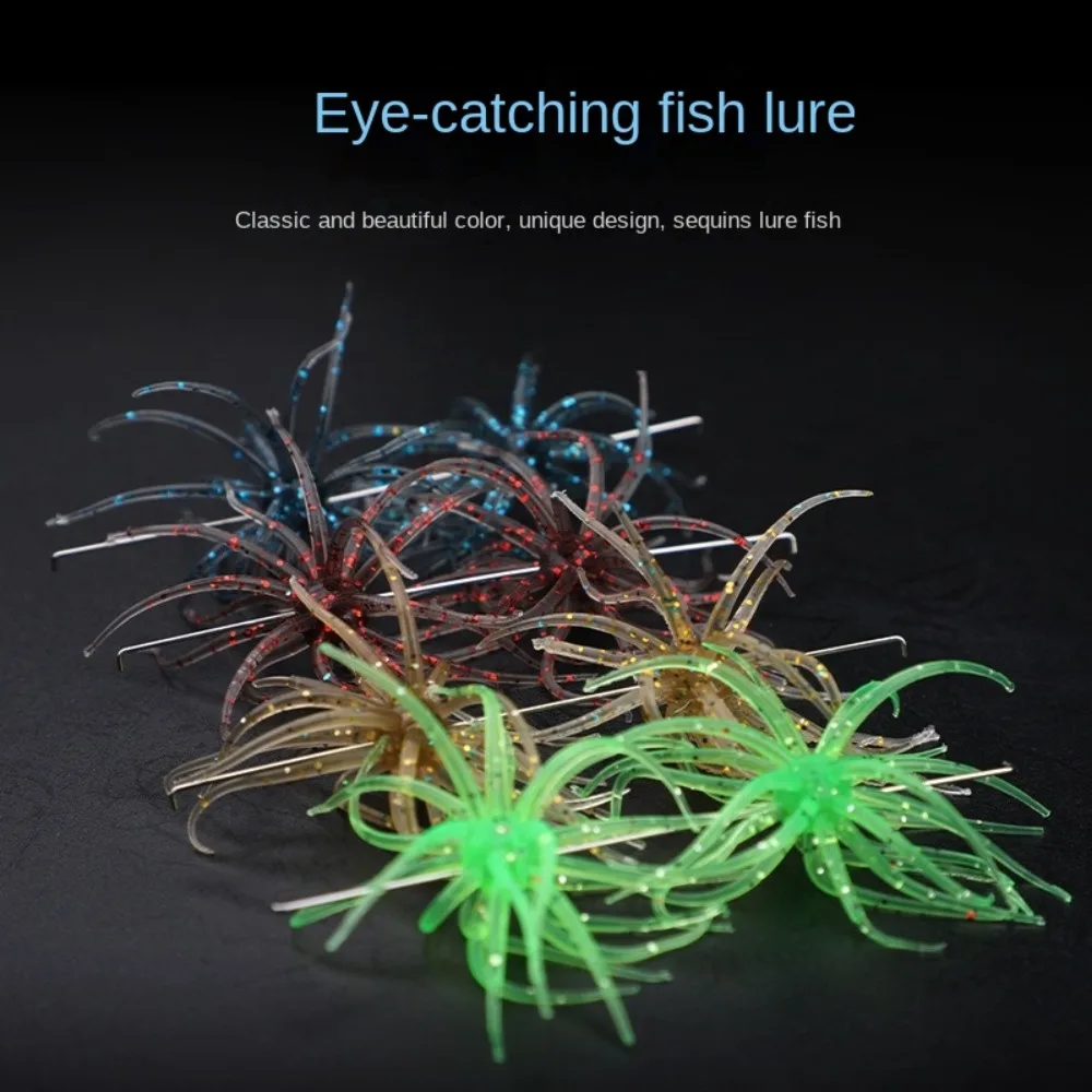 2PCS Hot Dice Fishing Sea Urchin Lures 1.7g Silicone Worm Silicone Worm Lure Power Handmade Urchin BFS Fishing Lure