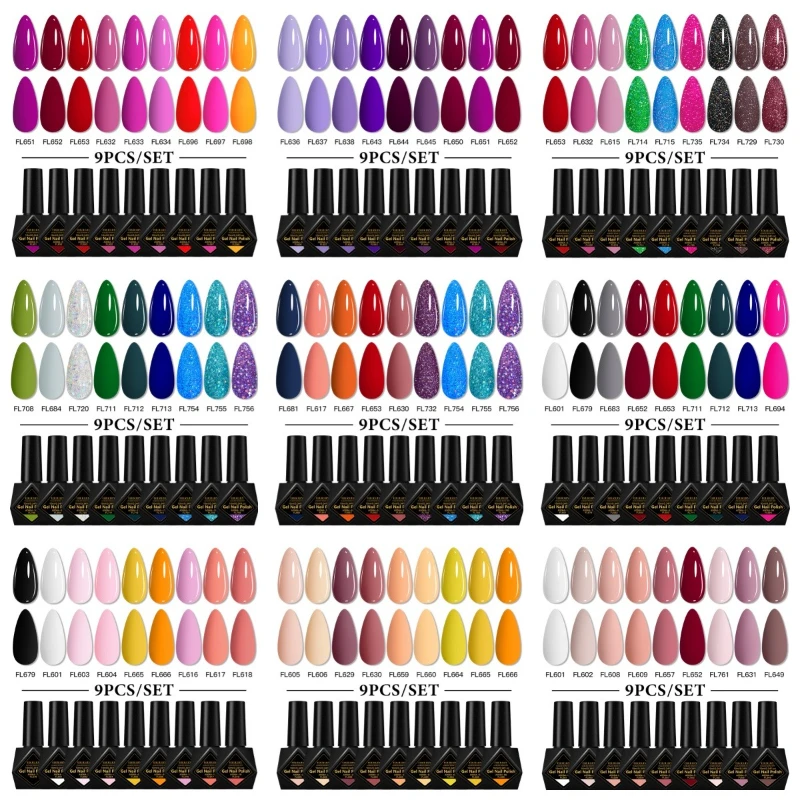 

9 шт., 10 мл, набор гель-лаков для ногтей HEMA TPO, бесплатный красный, кофейный, коричневый, полуперманентный, замачиваемый, УФ-гель-лак для зимних принадлежностей для ногтей, сделай сам