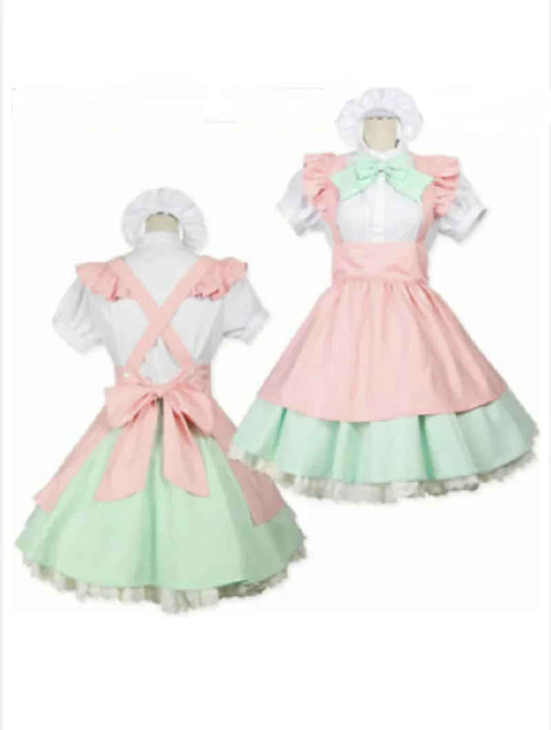 Cosplay empregada linda menina lolita maquiagem garçom sexy festa uniforme glamour vestido terno adulto