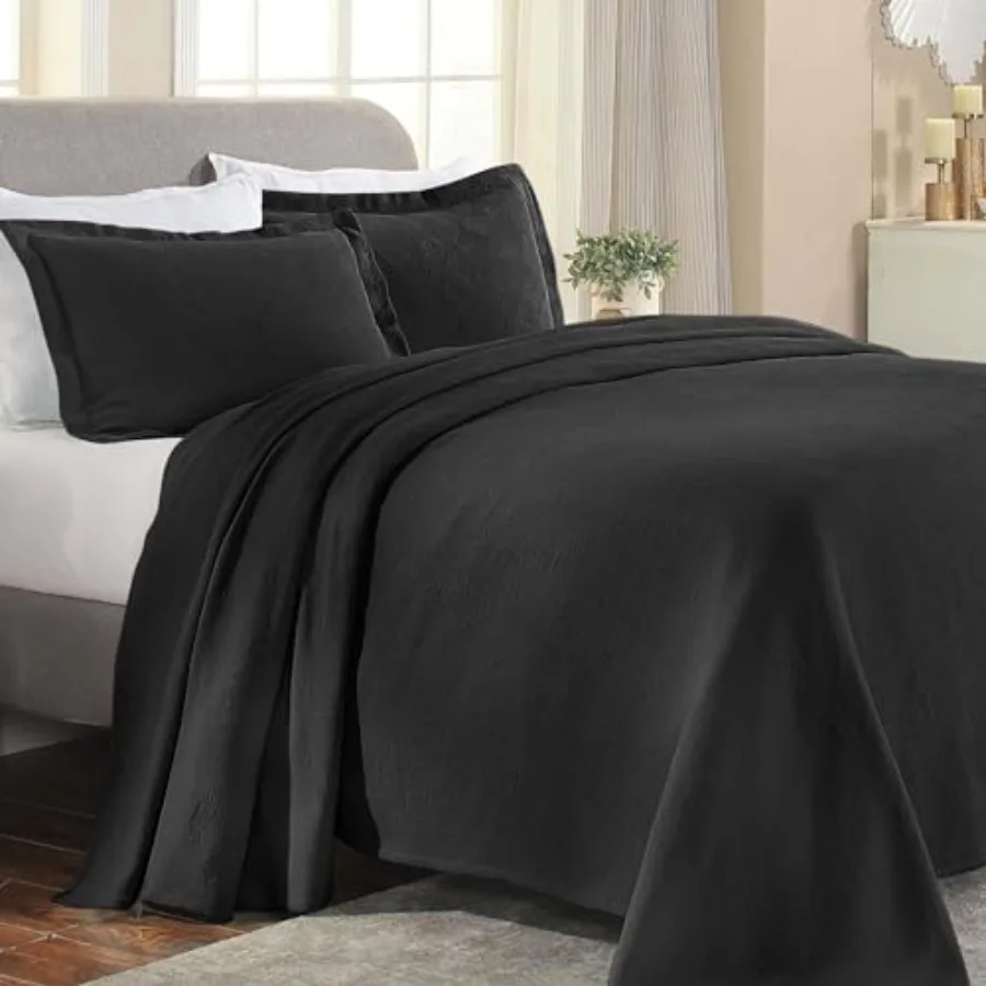

Paisley Cotton 3 Pcs Bedspread Set Home Bed Decor Decorative Textured Bed Spread 2 Pillow Shams Airy Blanket Matelasse Coverlet