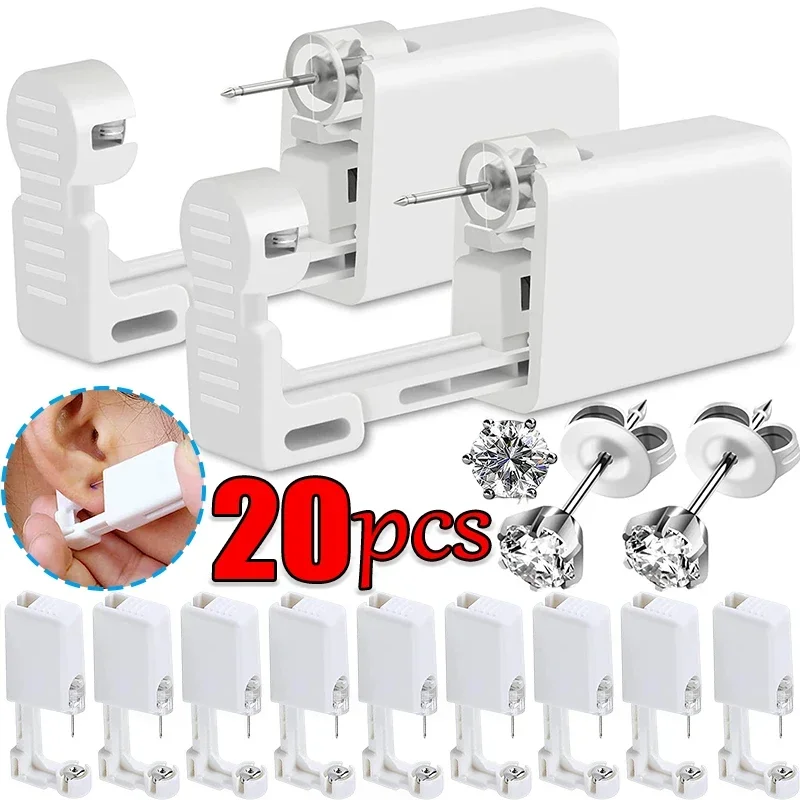 1/20pcs Ear Piercing Gun Kit Disposable Healthy Safety Earring Piercer Tool Machine Kit Studs Nose Lip Body Jewelry Accessories