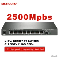 MERCURY 8-port 2.5G Ethernet Switch, 8*2.5GE+1*SFP Port , 8*10/100/1000/2500Mbps RJ45 Ports,Plug and Play, SE109 2.5G Switch