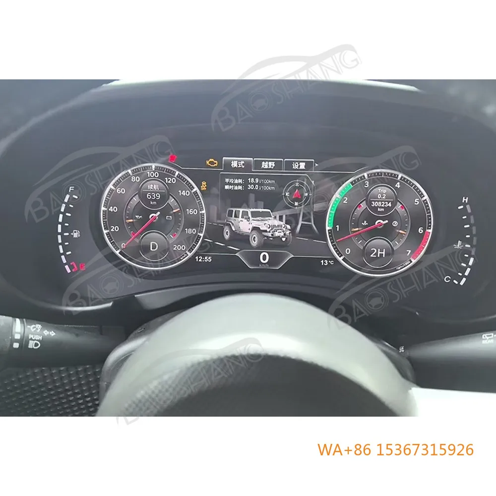 

Speedometer Multimedia Player Virtual Cockpit 12.3 Inch Digital Cluster for Jeep Wrangler 2007-2010 Car LCD Dashboard Instrument