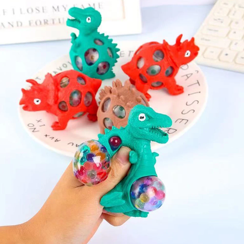 Funny Dinosaur Vent Ball Tricky Toy Decompression Pinch Squeeze Grape Ball Antistress Fidget Toy Random Color For Baby Kid Gift