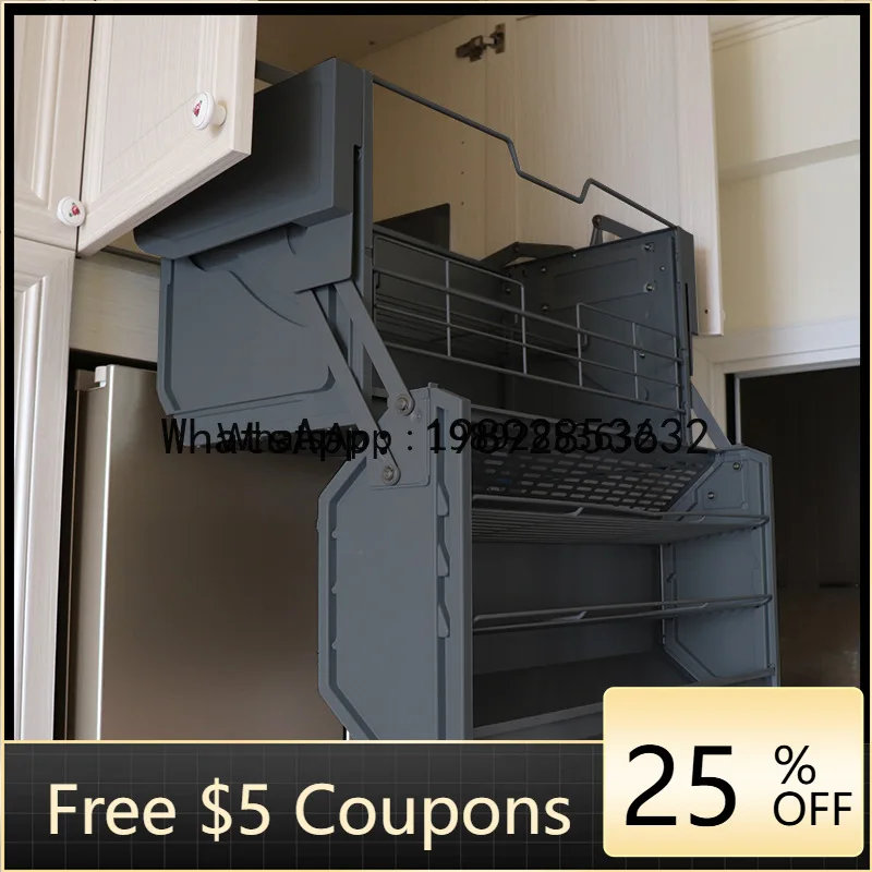 

G1 Double Body Storage Adjustable Pull Basket Large Capacity Adjustable Cabinet Kitchen Cabinet Linked Adjustable Machine
