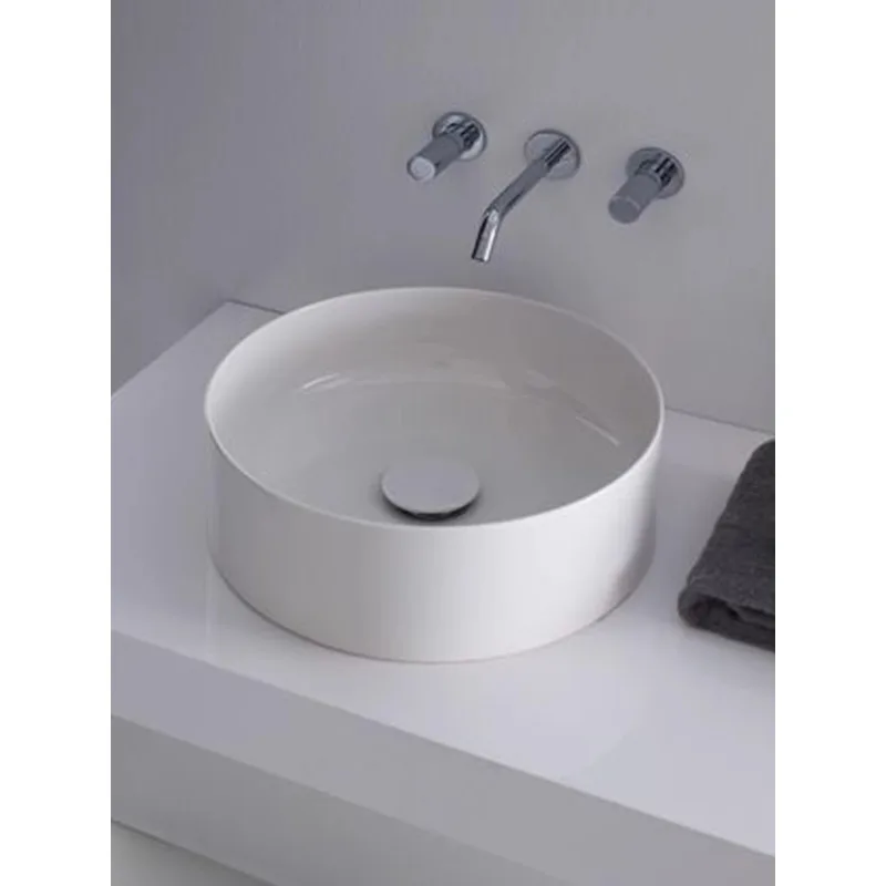 Umani-Ceramic Countertop Basin, Circular Washbasin, Bathroom, Balcony, Single