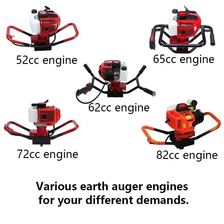 High Quality CE 72cc Ground Deep Post Hole Digger Auger Drill 100-300mm Earth Auger