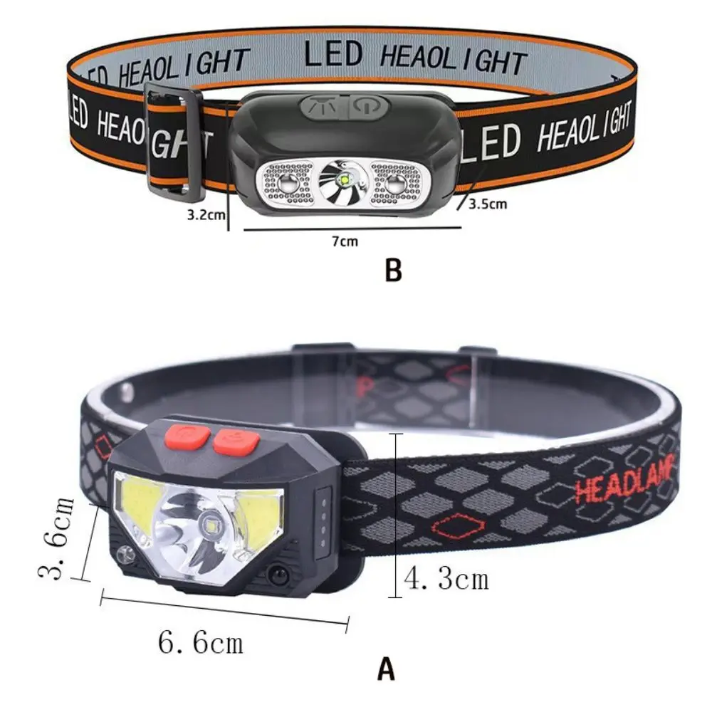 Glare LED Induction Headlamp USB Rechargeable Super Bright Head Flashlight Battery Level Display Multi-function COB Headlight