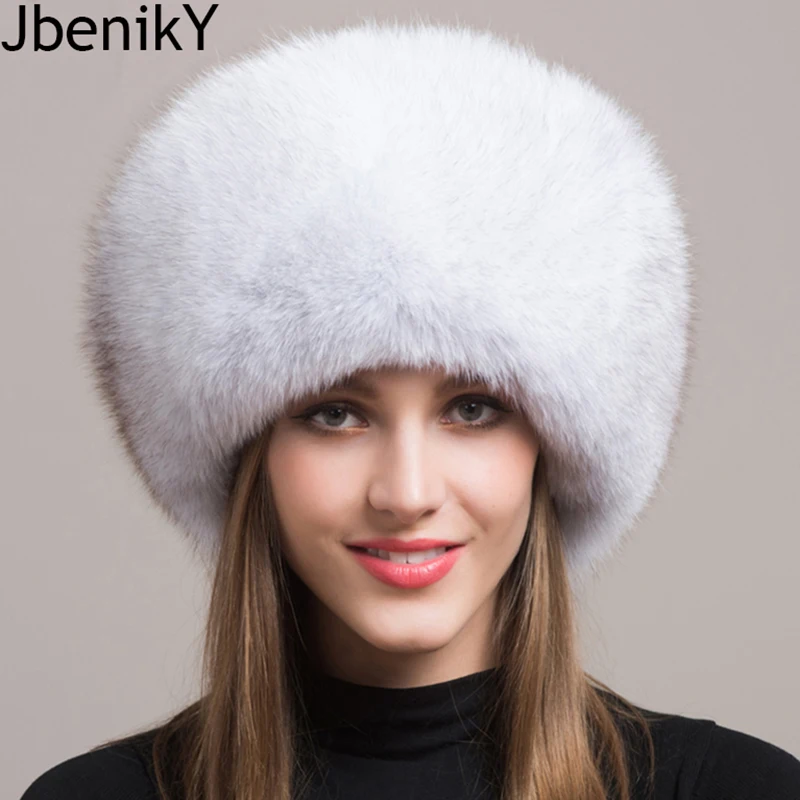 Fashion New Style Luxury Winter Russian Natural Real Fox Fur Hat 2025 Women Warm Good Quality 100% Genuine Real Fox Fur Cap