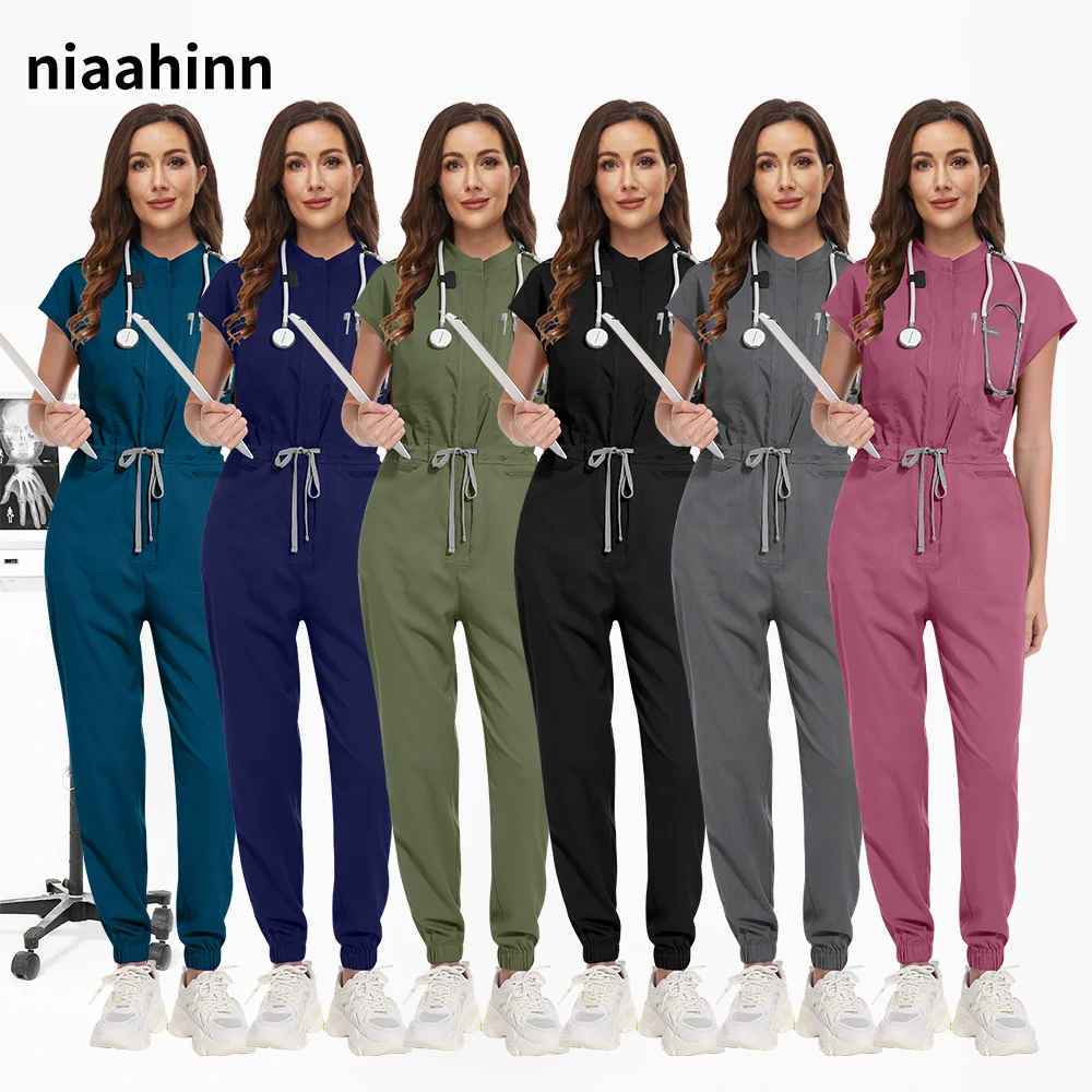 

Цельная стоматологическая медицинская форма, комбинезон для медсестры, рабочая одежда для ухода за домашними животными, униформа для доктора, женская спецодежда для салона красоты