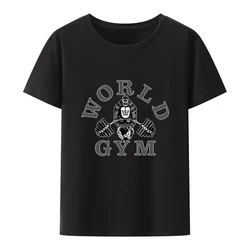 Funny Gym Strong Exercise Modal T Shirt Men World Power House Casual Sweatshirts Unisex Short-sleev Fashion Camisetas Tops