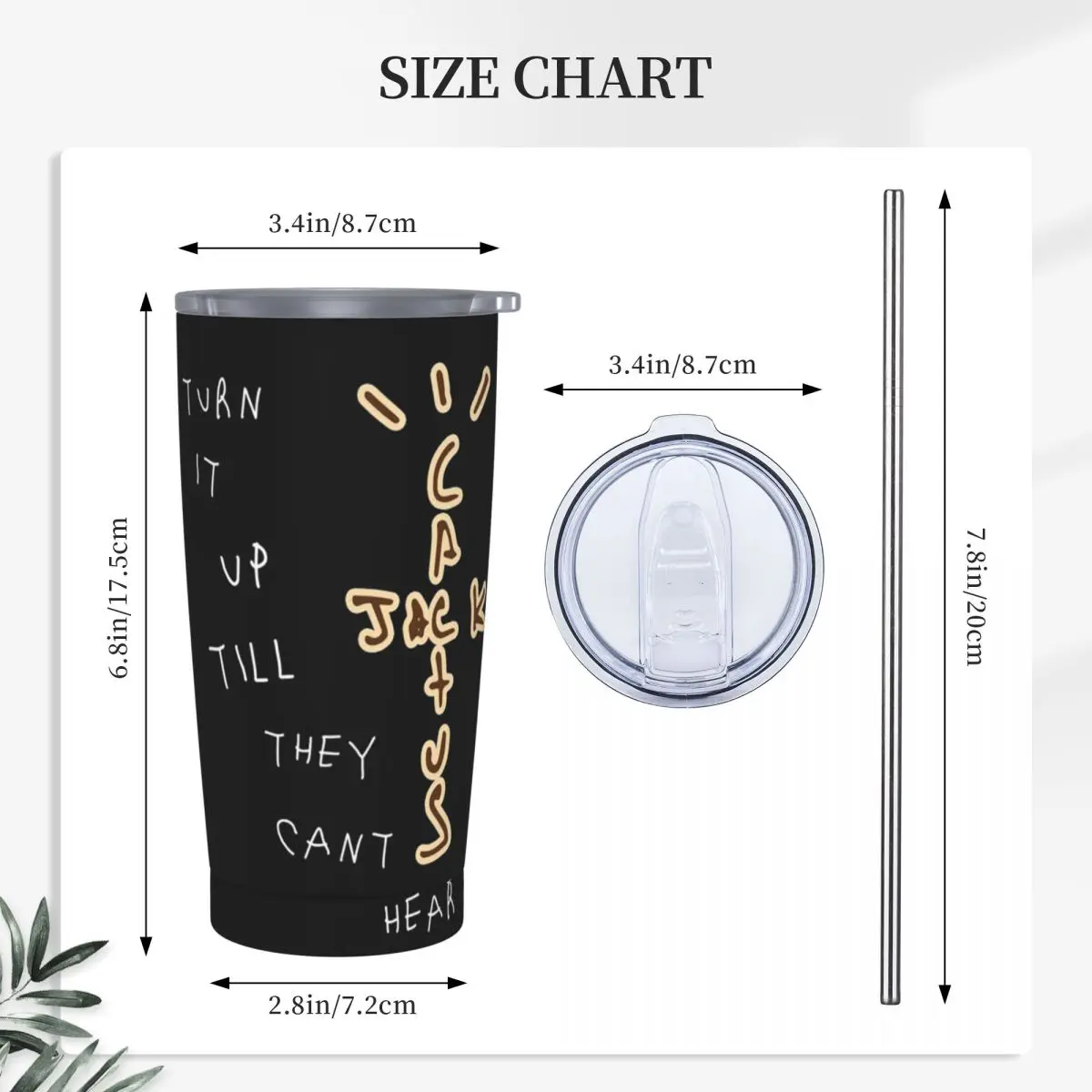 Cactus Jack Travis Scott X Mc Stainless Steel Tumbler Vacuum Insulated Mugs Thermal Cold Bottle Straws With Lid 20oz