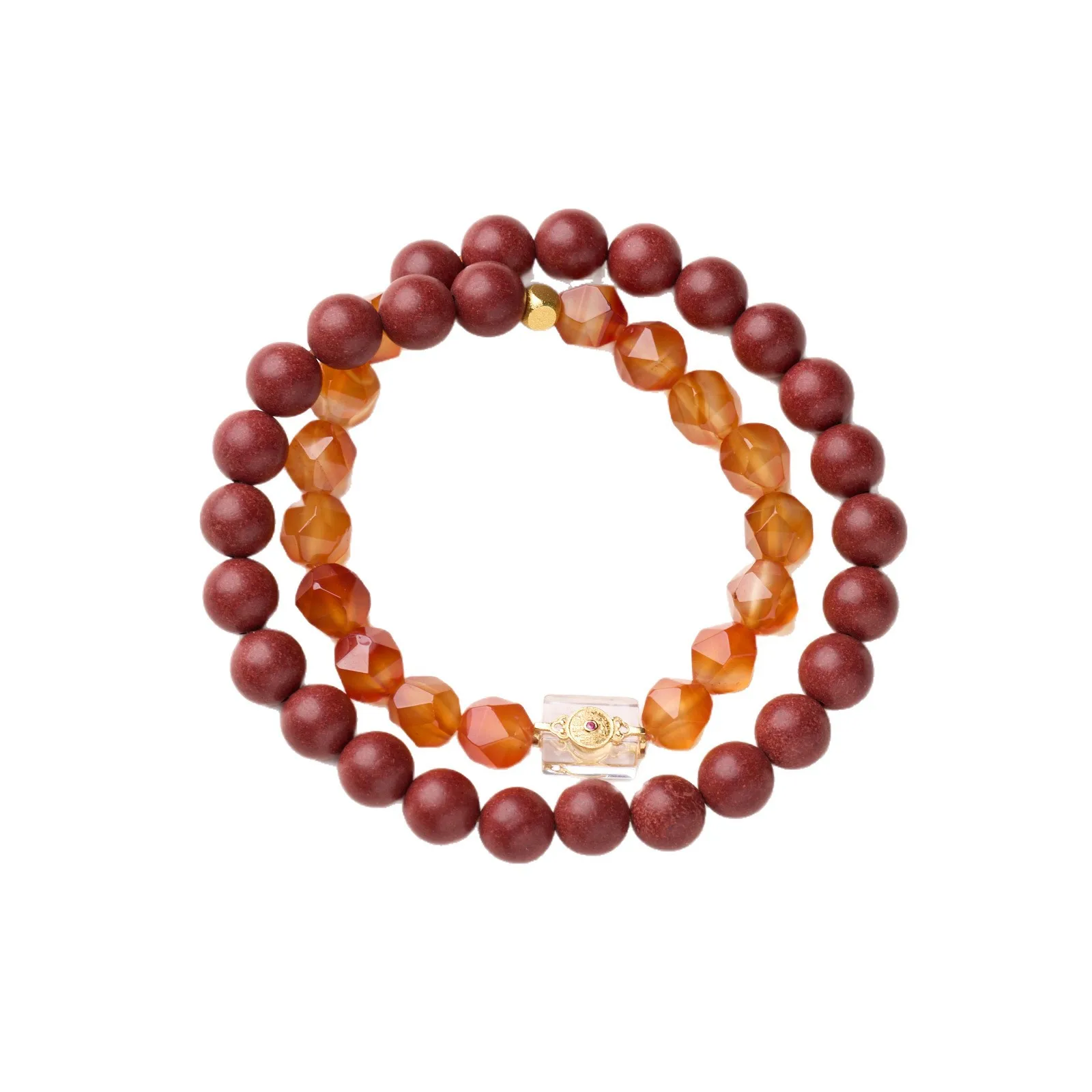 

Handmade Natural Herbal Ancient Style Incense Bead Double Wrap Bracelet Agate Cut Mountain Ghost Coin Bracelet Gifts