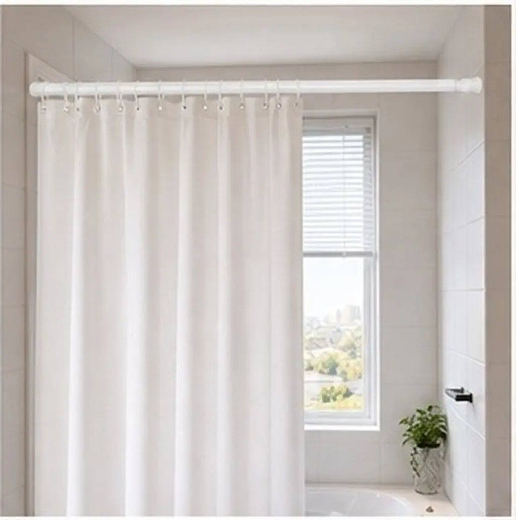 1Set Telescoping Curtain Rod Adjustable No Drill Shower Pole Easy Install for Bathroom Kitchen Bedroom Versatile Use 40-70Cm