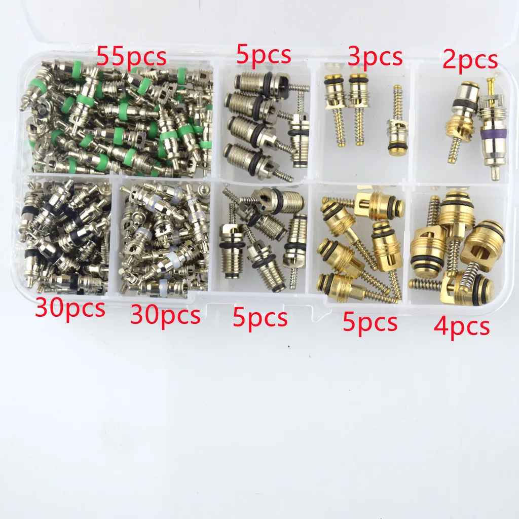 R134a  ac Valve Core Kit   Air Conditioning  Schrader Valve  134pcs  Air Conditioning Valve Core Assortment Kit  R134A For Buick