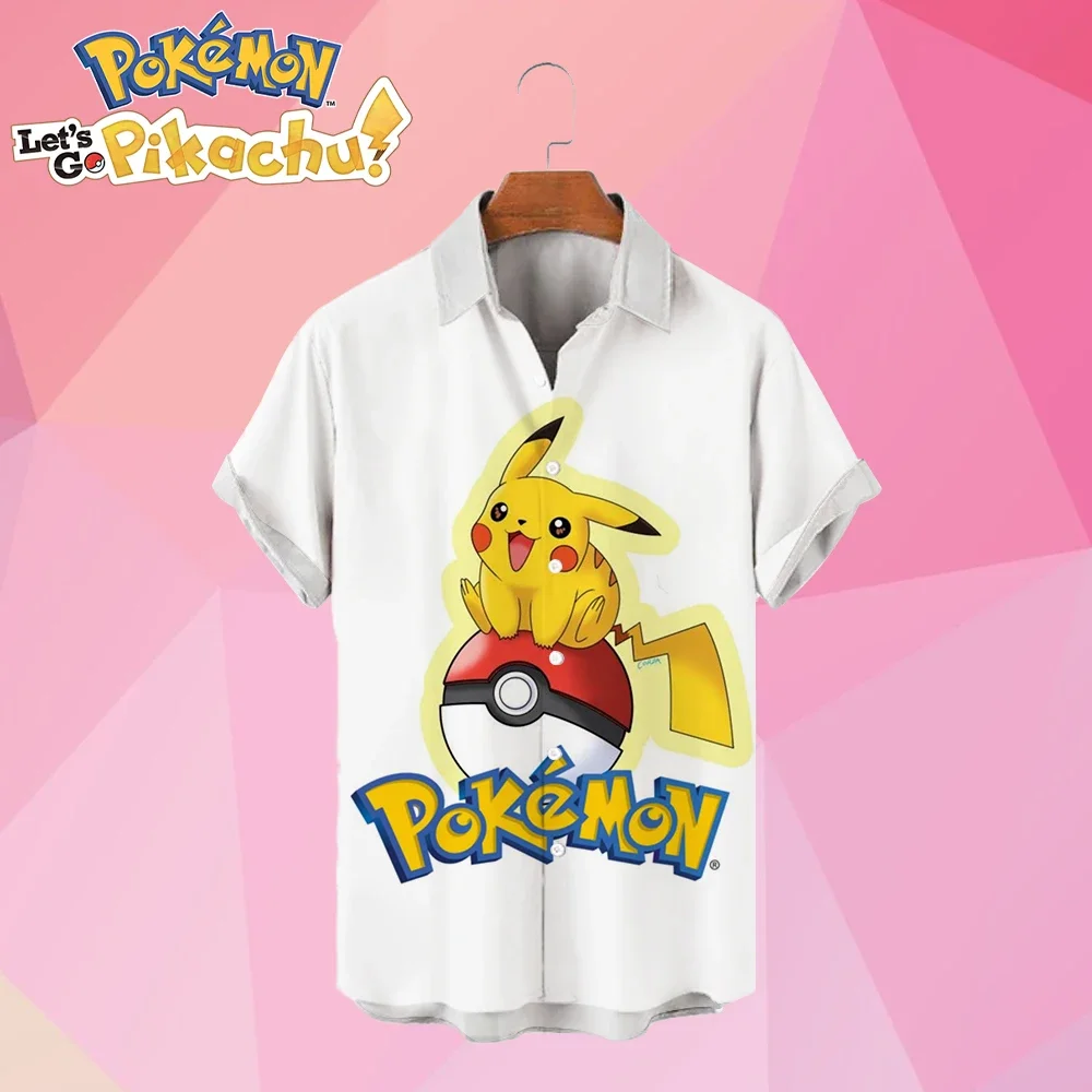 pokemon-pikachu-camisas-masculinas-blusa-bonito-2025-dos-desenhos-animados-moda-hd-impressao-verao-lazer-anime-nova-manga-curta-streetwear-y2k