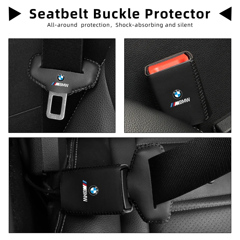 Car Seat Belt Protector Base Leather with Buckle Protection For BMW X3 X5 M5 M3 E46 E90 E60 F10 E39 F30 E36 G30 E87 E70 E91 E30