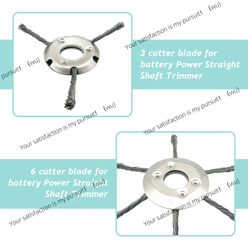 ZOCI-6/8/9inch Steel Wire Wheel Head Grass Trimmer Head Universal Weed Brush Fit Straight Shaft Brushcutter Removal Moss Rust